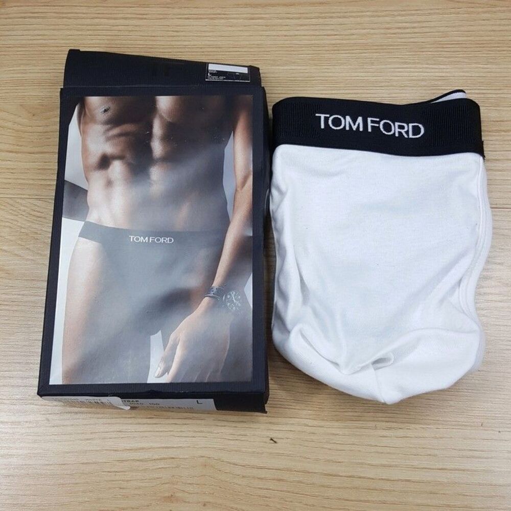 TOM FORD Jock Strap Mens Large White Cotton Blend Classic Logo Jockstrap